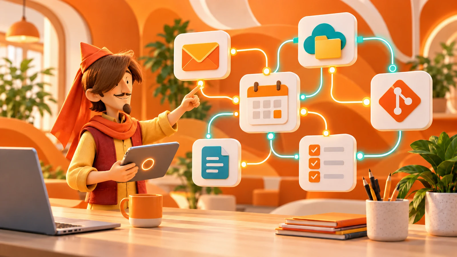 دستیار هوش مصنوعی در مرکز شبکهای از ایمیل، فایل، تقویم، یادداشت و مخزن کد