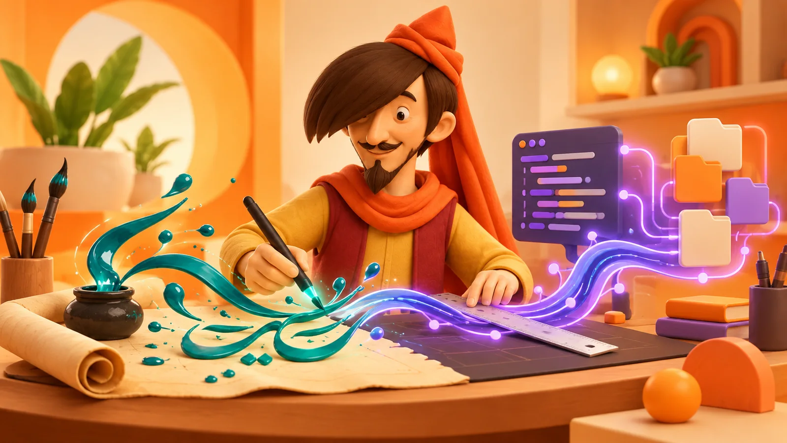 کاراکتر مفردشاپ در کارگاه خوشنویسی دیجیتال میان کد، فایل و متن فارسی Qwen